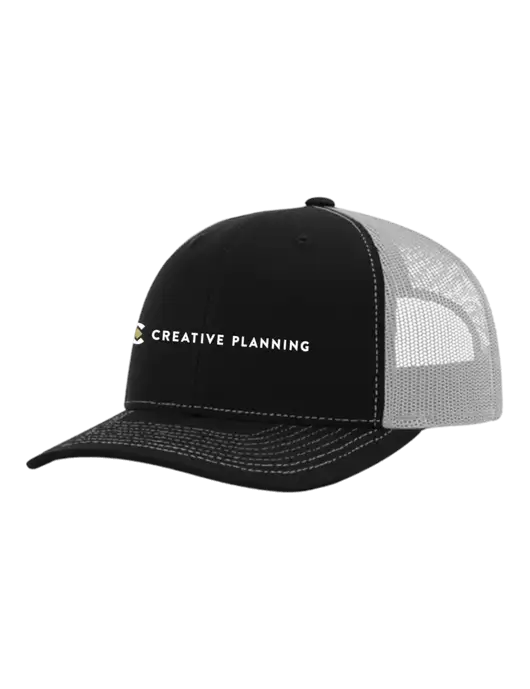Richardson Adjustable Snapback Original 112 Trucker Cap Black w/White Mesh w/Creative Planning Logo