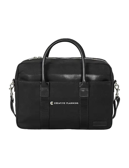 Brooks Brothers Wells Black Briefcase w/Creative Planning Logo