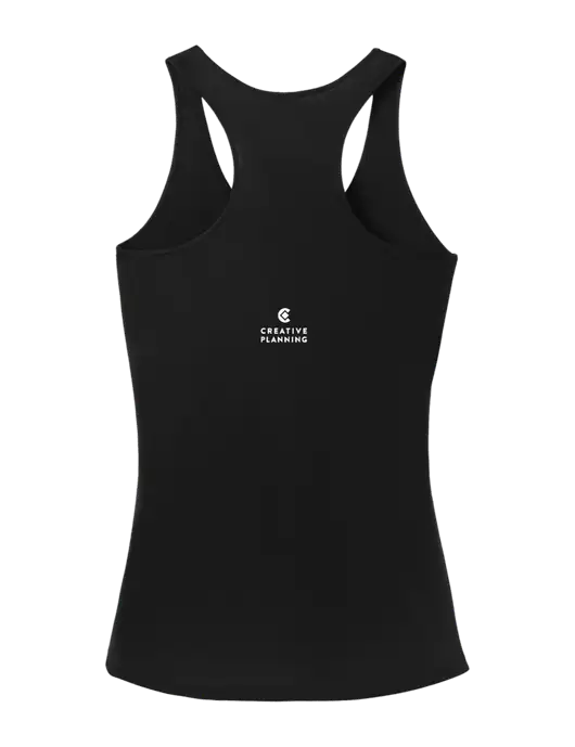 Womens Black PosiCharge Competitor Racerback Tank w/Creative Planning Logo
