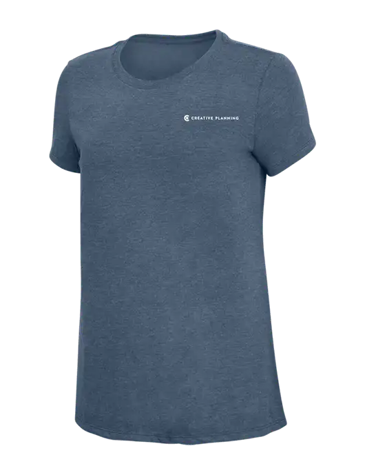 Womens Simply Soft Navy Frost 4.5oz  Poly/Combed Ring Spun Cotton T-Shirt w/Creative Planning Logo